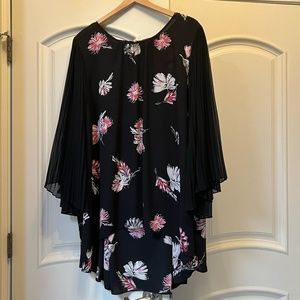 Vince Camuto Tunic with Sheer Pleated Sleeves